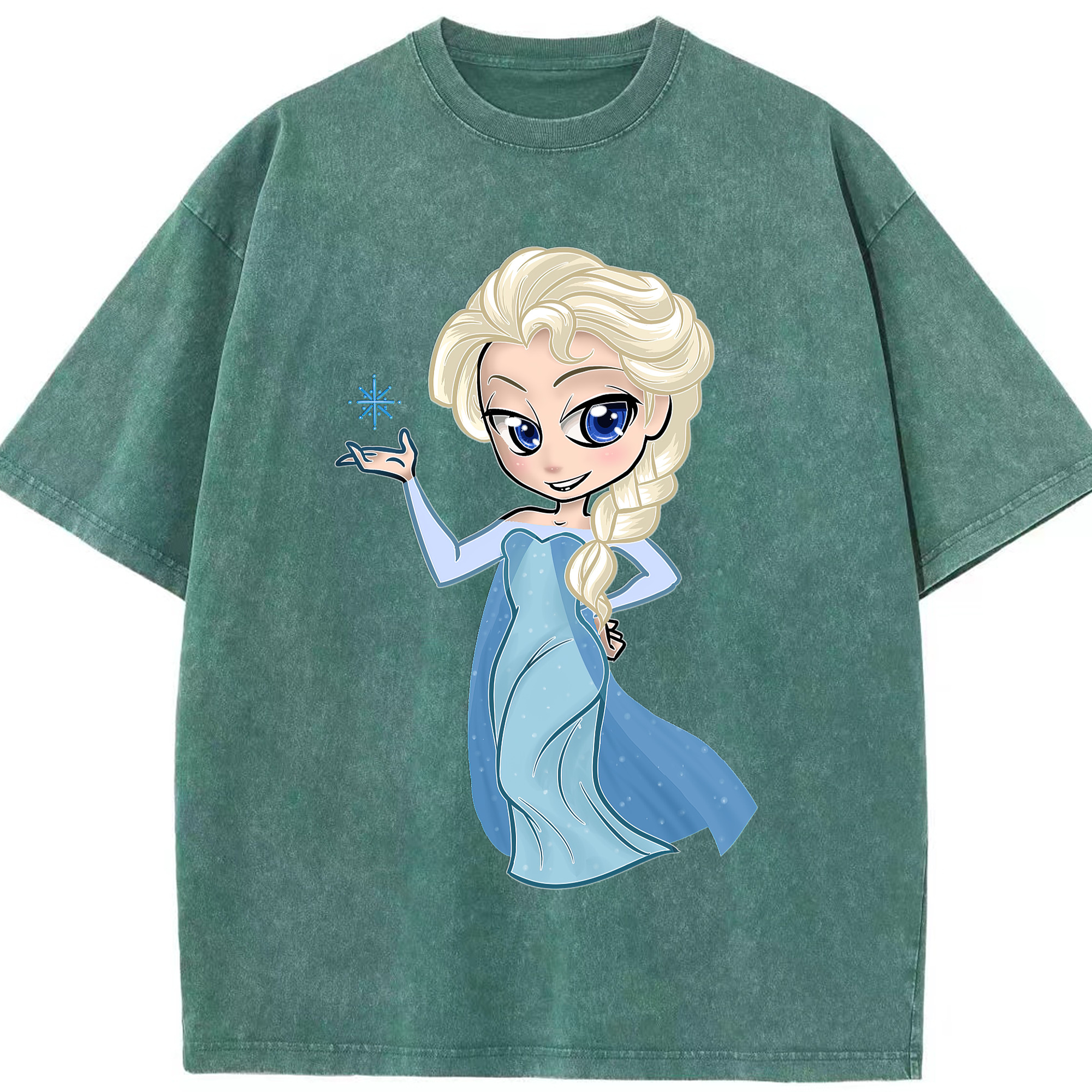 （画像用） アナと雪の女王 アンナ エルサ Frozen Anna Elsa 綿100% ヴィンテージ風 半袖Tシャツ（フロントプリント）